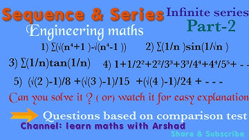 SERIES & SEQUENCE part-2 ( INFINITE SERIES ) Engineering Maths (M1, M2) Important q