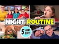 Night routine 5 anni dopo della famiglia gbr