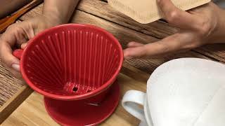 紅鑽咖啡| 咖啡濾紙折法梯形濾杯錐形濾杯 