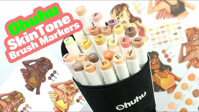 Ohuhu Alcohol Art Markers Dual Tips -Honolulu Series- 24 Skin-Tone
