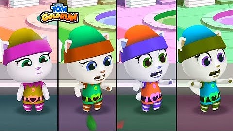 Talking Tom Gold Run Elf Angela - 4x Colour Reactions Funny Race Chase Boss Android iOS Gameplay