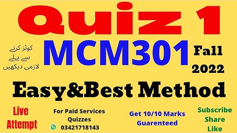 mcm301 Quiz 1 Solution 2022 mcm301 quiz 1 2022 mcm 301 Quiz 1 Solution fall 2022 quiz 1 mcm301 2022