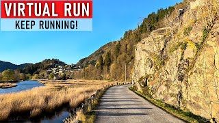 Virtual Run  Beautiful Colors, Fall In Norway | Treadmill Workout | Running Videos