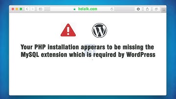 How to Fix " PHP installation appears to be missing the MySQL extension " | 2024