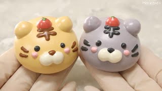 🐯미니오븐 호랑이 머랭쿠키 만들기🐯 Mini oven making tiger meringue cookies