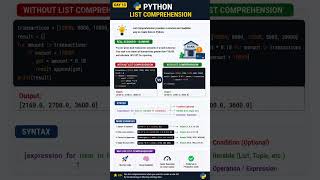 Day 13 List Comprehension #coding #programming #python #dataengineering
