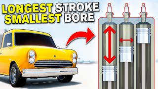 Building \& Testing an Engine With LONGEST Stroke \& SMALLEST Bore (Automation | BeamNG)