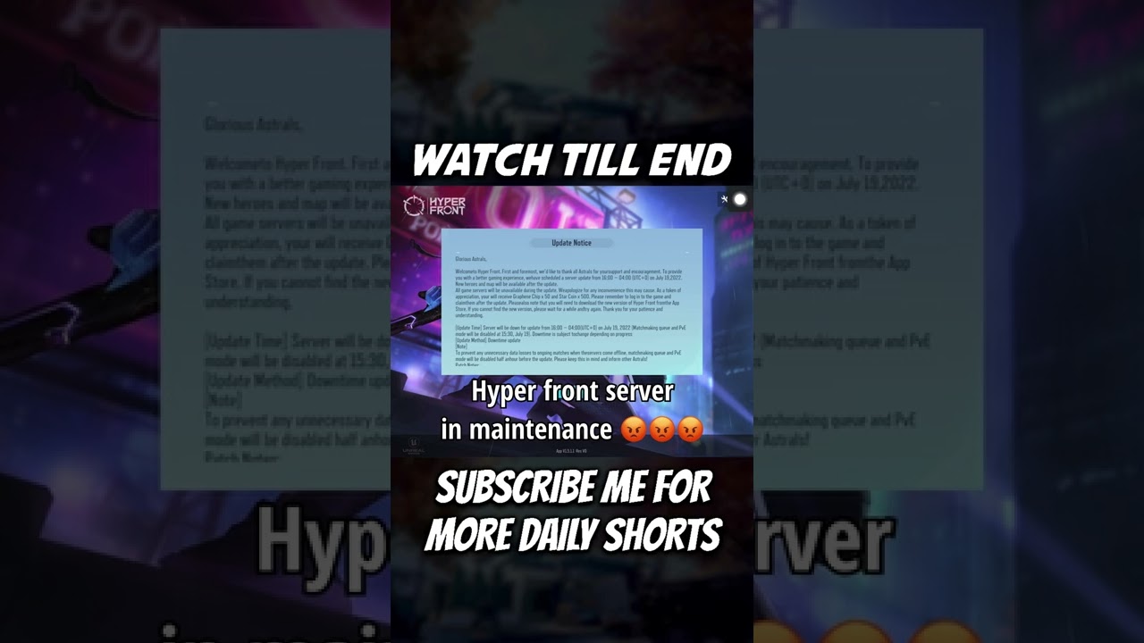 Hyper front server in maintenance 😡😡😡 