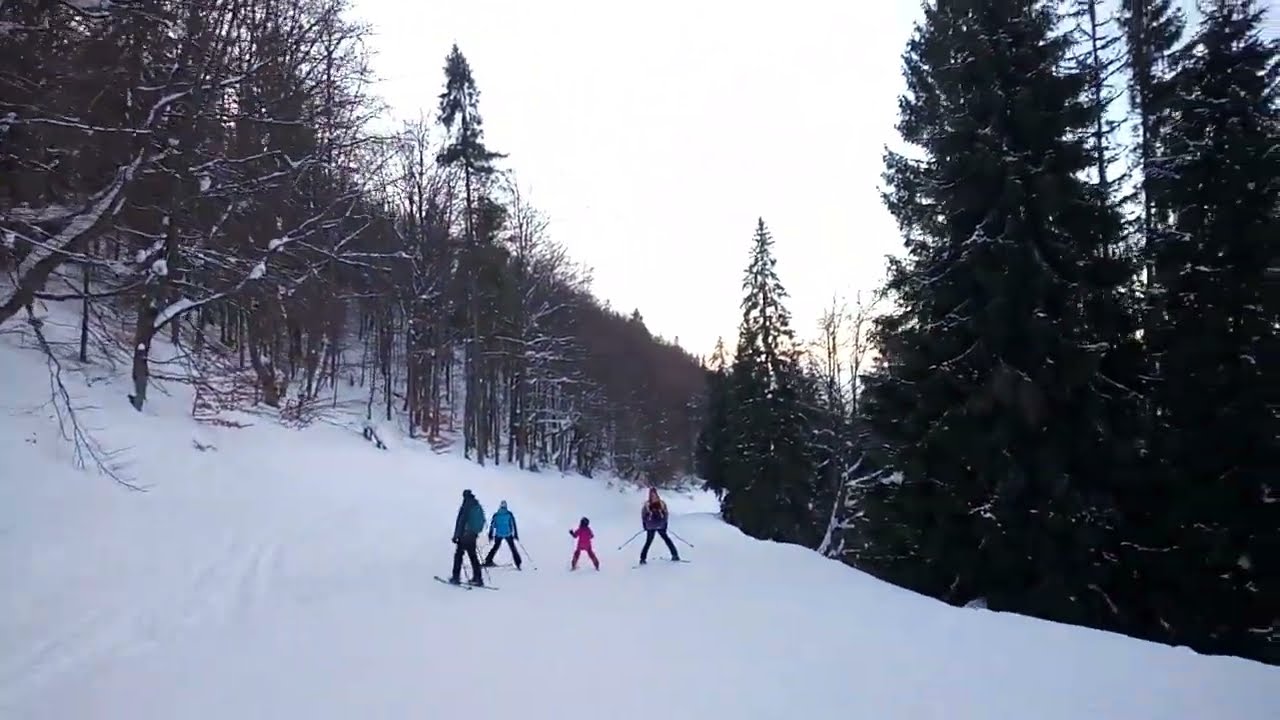 Захар Беркут (Славське). Ч.7. Спуск на лижах в низ курорту . 13.02.2022