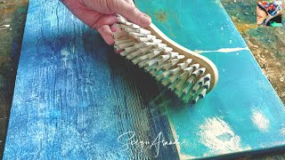 Push the boundaries of creativity with these Unconventional Painting Techniques: Comb + Brush  DIY