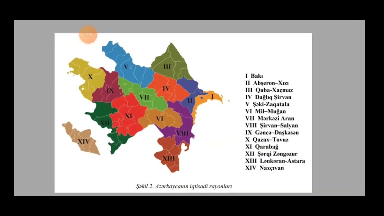 Azərbaycanın iqtisadi coğrafi rayonları.