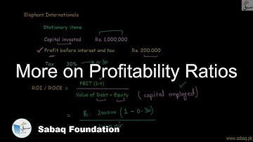 More on Profitability Ratios, Accounting Lecture | Sabaq.pk
