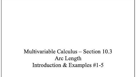 MVC - Sect 10.3 - Arc Length