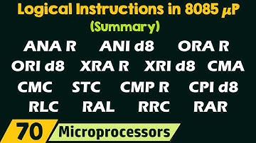 Samenvatting van logische instructies in de 8085-microprocessor