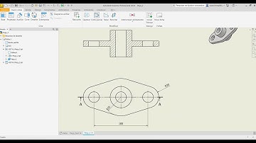 Cotagem na vista de corte no desenho 2D do Autodesk Inventor 2024