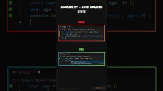 JavaScript: Mutating vs Cloning Objects - NOOB vs PRO 🧠⚠️ #javascript #noob #noob_to_pro #shorts