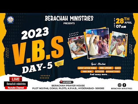 VACATION BIBLE SCHOOL- 2023 | DAY- 5 | Pastor Joshua | Pastor Caleb | Sis.Shekena Glory | Sis.Blessy