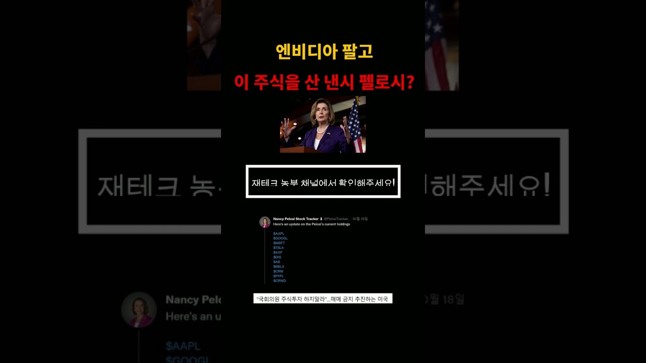 엔비디아 팔고 이 주식을 산 낸시 펠로시? #shorts - YouTube