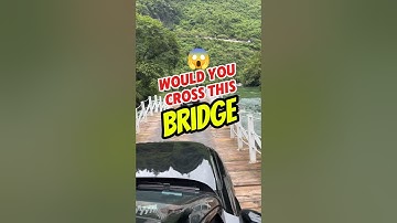 Would You Drive Across This Floating Bridge? 🌉😱 #FloatingBridge #ScaryRoads #TinyScoopz