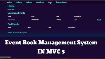 Event Book Management System In MVC 5