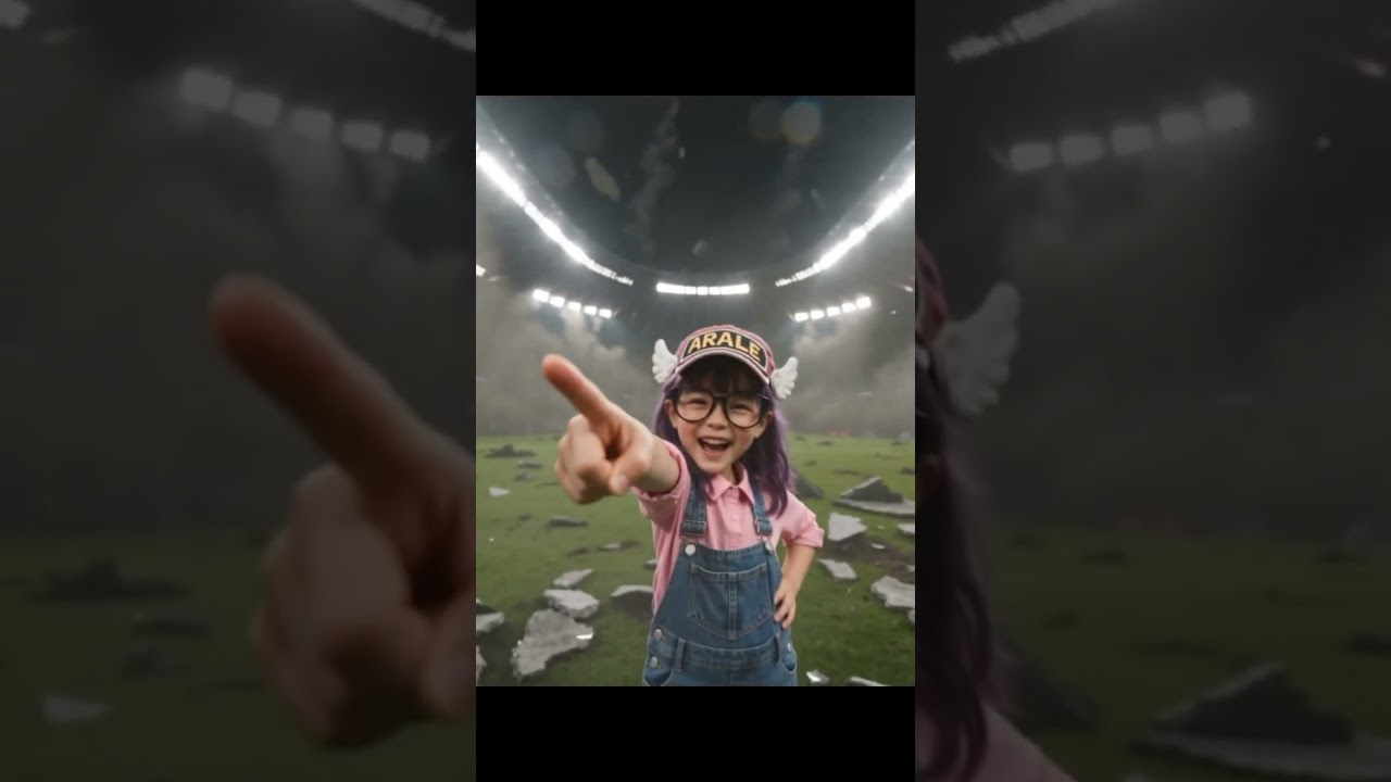 【AI REAL Dr.スランプアラレちゃん】もしもアラレちゃんがスタジアムでボールを蹴ったら…実写風 #則巻千兵衛 ​#アラレちゃん ​#則巻アラレ​ #がっちゃん​