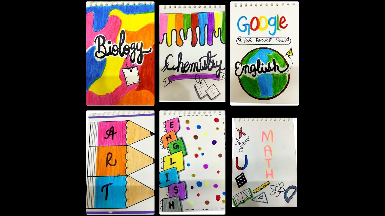 6 SUBJECTS FRONT PAGE DESIGN | SIMPLE & EASY FRONT PAGE | BORDER DESIGNS