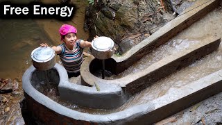 Complete installation of free electricity system from water - Free electricity | Ana Bushcraft