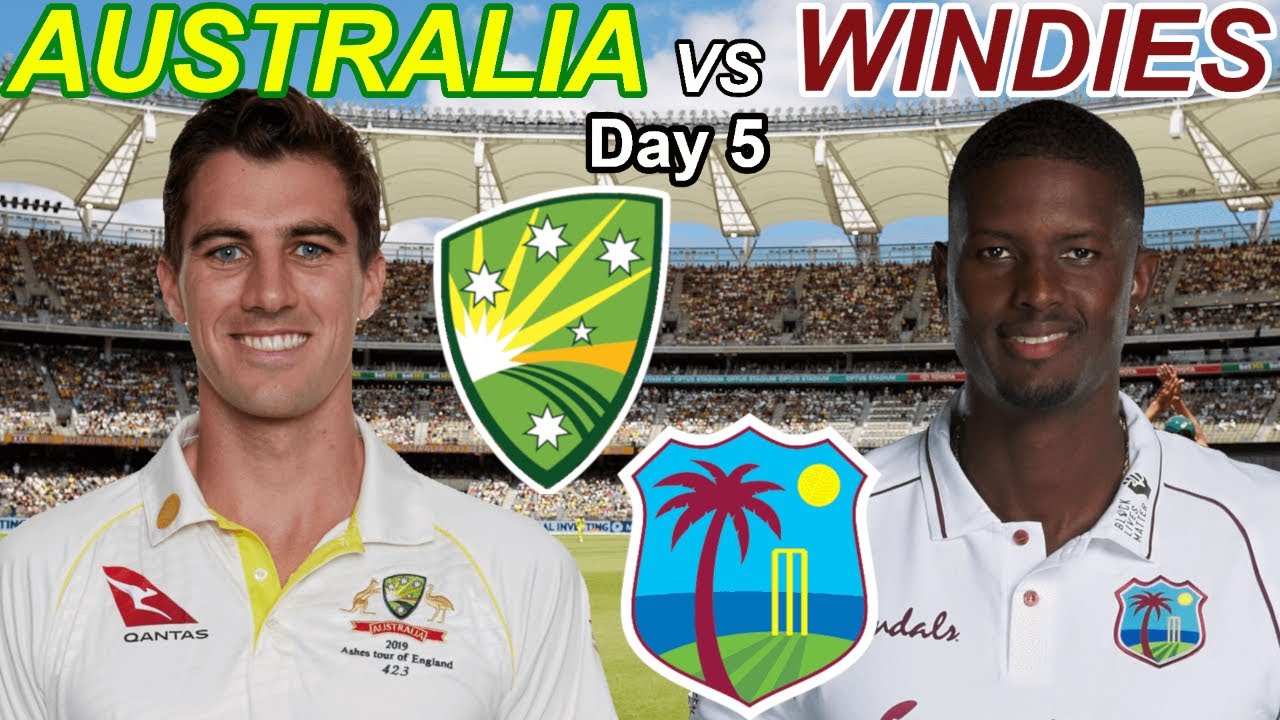 AUSTRALIA vs WEST INDIES Day 5 Live Commentary (1st TEST)