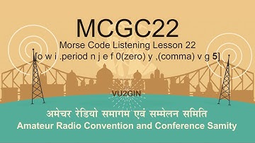 Morse Code Listening Lesson 22 - o w i (.)period n j e f 0 y (,)comma v g 5