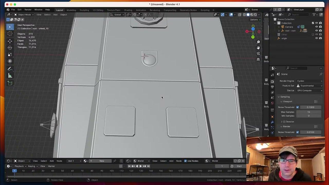 Live Python coding! 3D mesh processing with numpy. Spacecraft greebling ...