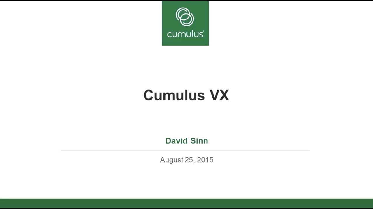 Webinar: Cumulus VX