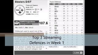 Top 3 Defenses To Stream In Week 1