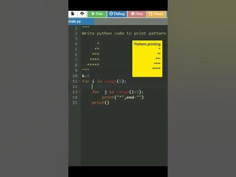 pattern printing in python | Star pattern #python - YouTube