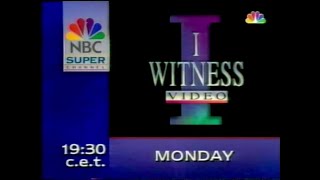 NBC Super Channel: Hinweis „I Witness Video“ mit John Forsythe in deutsch (06.1994)