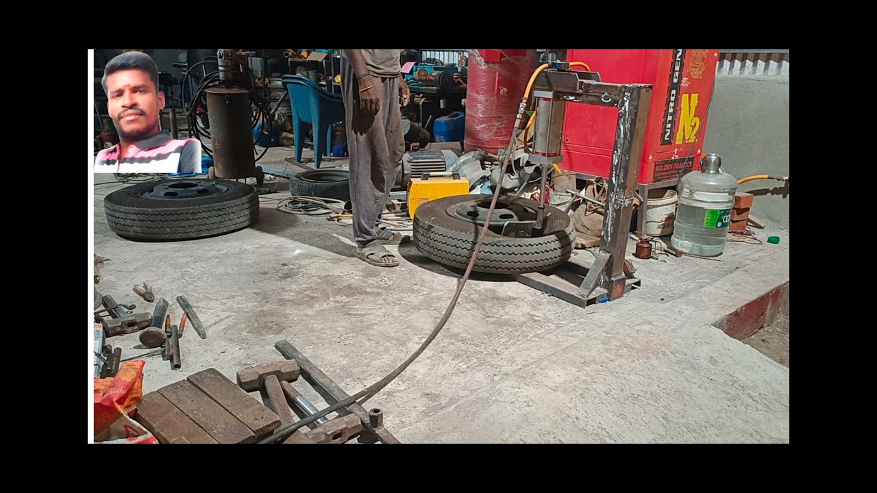 7.50 - 16 Tyre rotation change // Tyre bead pressing Easy Method - YouTube