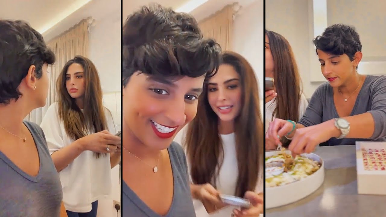 نوره العميري تستقبل فوز الفهد شوفو وش جابت لها🙈