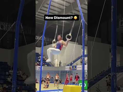 I bet you’ve never seen this before😳 #gymnastics #rings #dismount