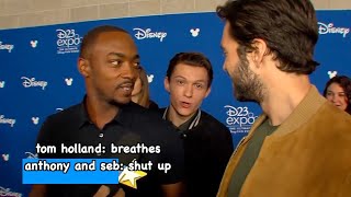 tom holland getting bullied by anthony & seb for 4 minutes straight