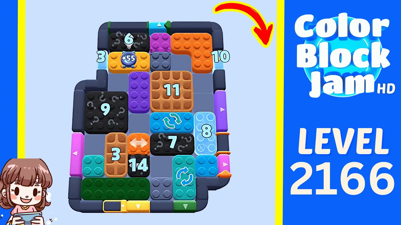 Color Block Jam Level 1255 (2166) Solution Walkthrough - YouTube