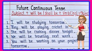 10 Sentences of Future Continuous Tense || Examples of Future Continuous Tense || Future Tense ||