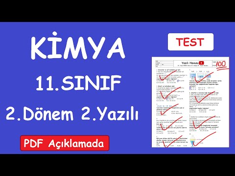 KİMYA 11. Sınıf 2. Dönem 2. Yazılı Soruları (test) Yazılıya hazırlık (Yazılı PDF si açıklamada) 2022