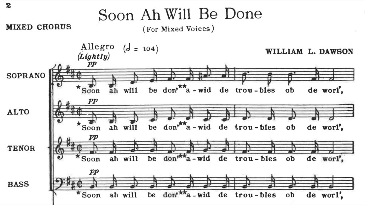Angel City Chorale Soon Ah Will Be Done Soon Ah Will Be Done - Tenor - YouTube