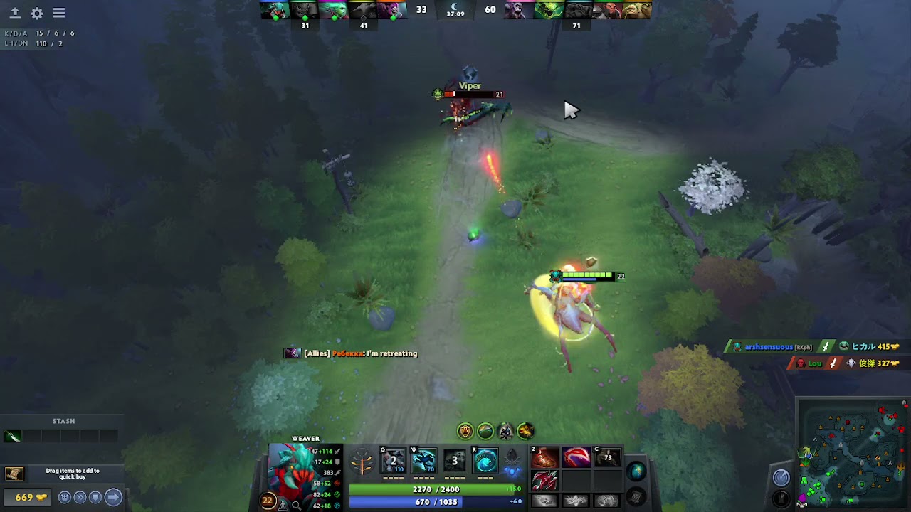 Dota 2 | weaver-killing spree attacks | ganking the axe and viper