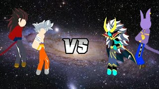 Goku MUI & Gohan SSJ4 vs Mekaruba & Lord Beerus - Stickman Warriors Super Dragon Shadow Fight screenshot 3