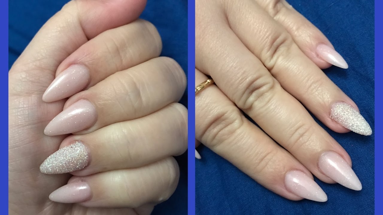 Uñas Punta Almendra Nude + Efecto Sugar - YouTube