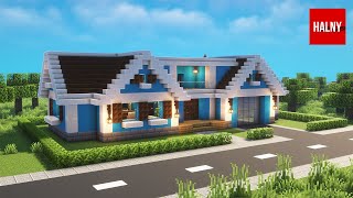 How to build a blue country house in minecraft