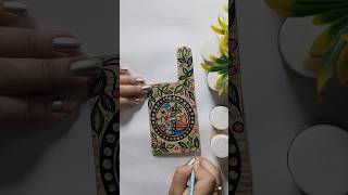 Newspaper Phone Cover || Madhubani art ||🌿🌷 #art #newspapaer #coffee #craft #diy #ytshorts #painting