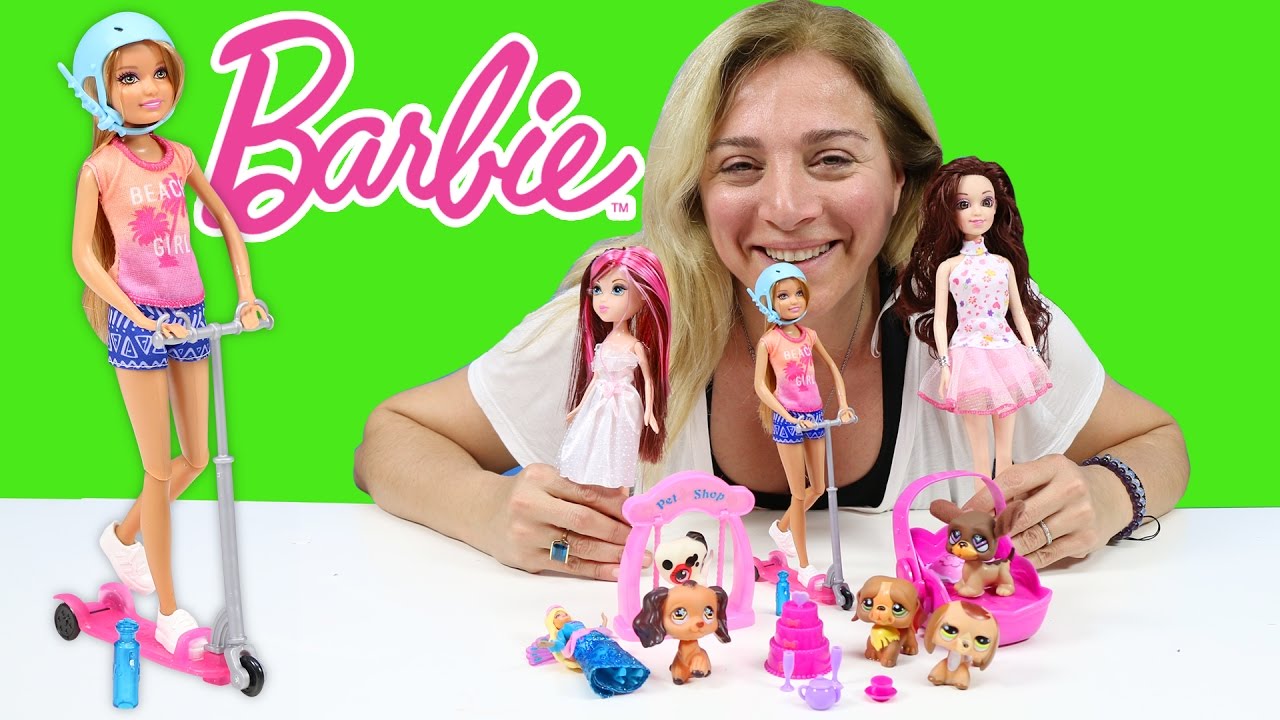 Barbie Oyuncak Bebek Yeni Scooter Evcil Hayvanlar Ev Aksesuarlari Oyuncak Acma Oyuncak Butigim Youtube