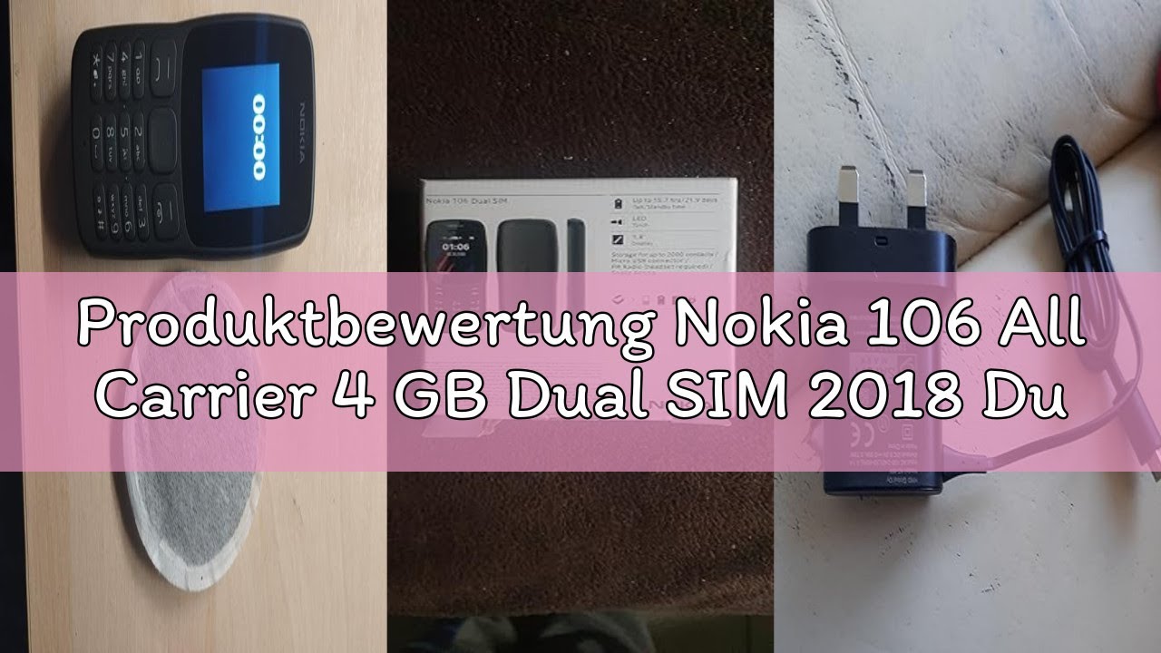 Produktbewertung Nokia 106 All Carrier 4 GB Dual SIM 2018 Dunkelgrau mit LED-Taschenlampe – FM-Radio