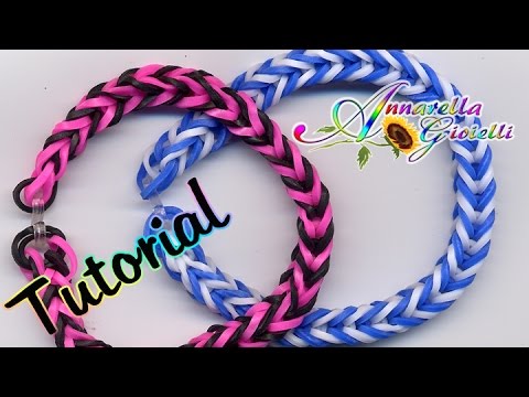 Tutorial Braccialetti con elastici SENZA telaio 🌻 Rainbow loom bracelets  ITALIANO 